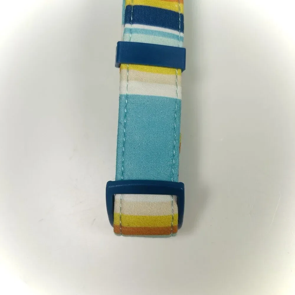 YOULY The Artist Blue/Orange Stripe Dog Collar, Large. By Youly 16-21 NWT